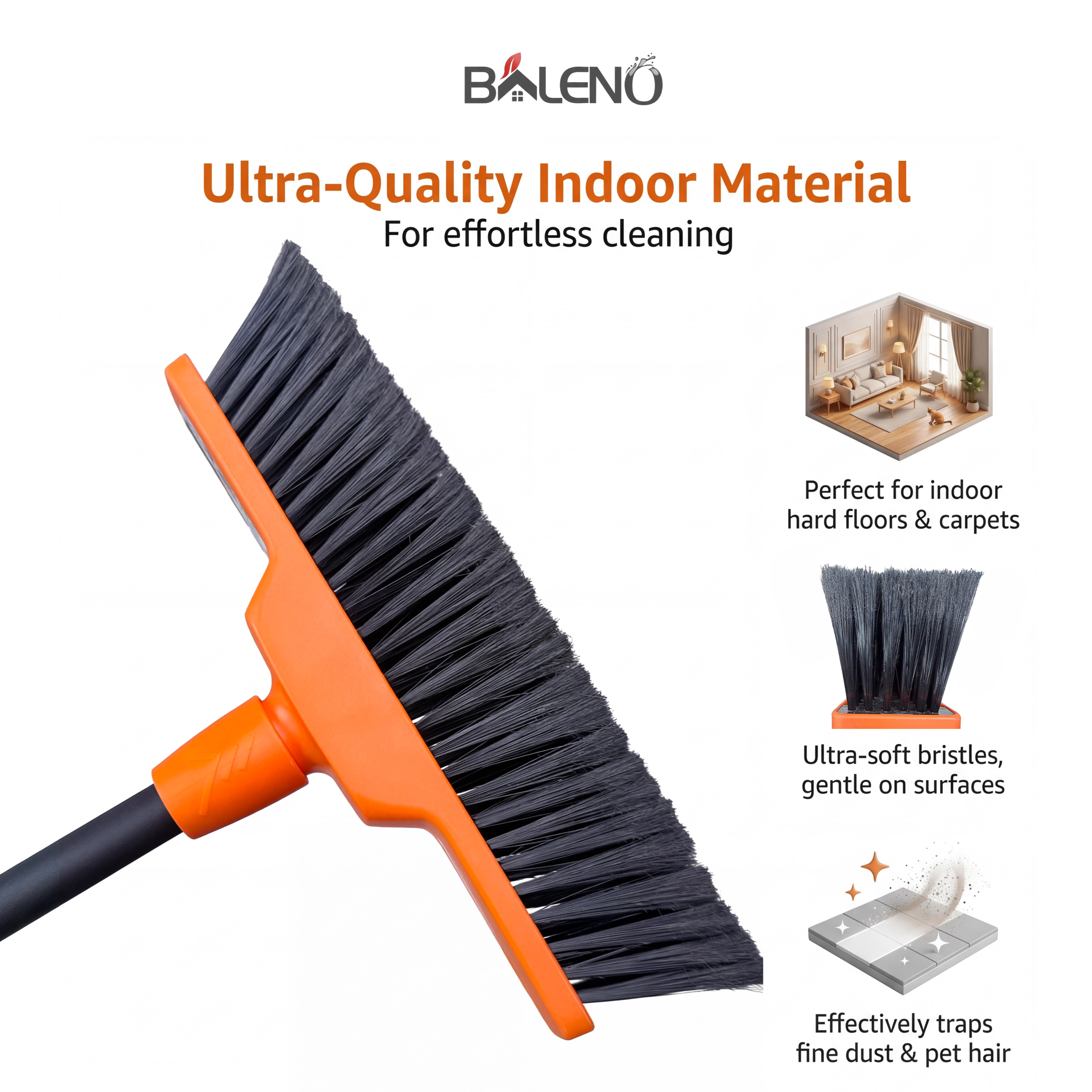 Baleno Indoor Broom Standard orange black Saudi Arabia