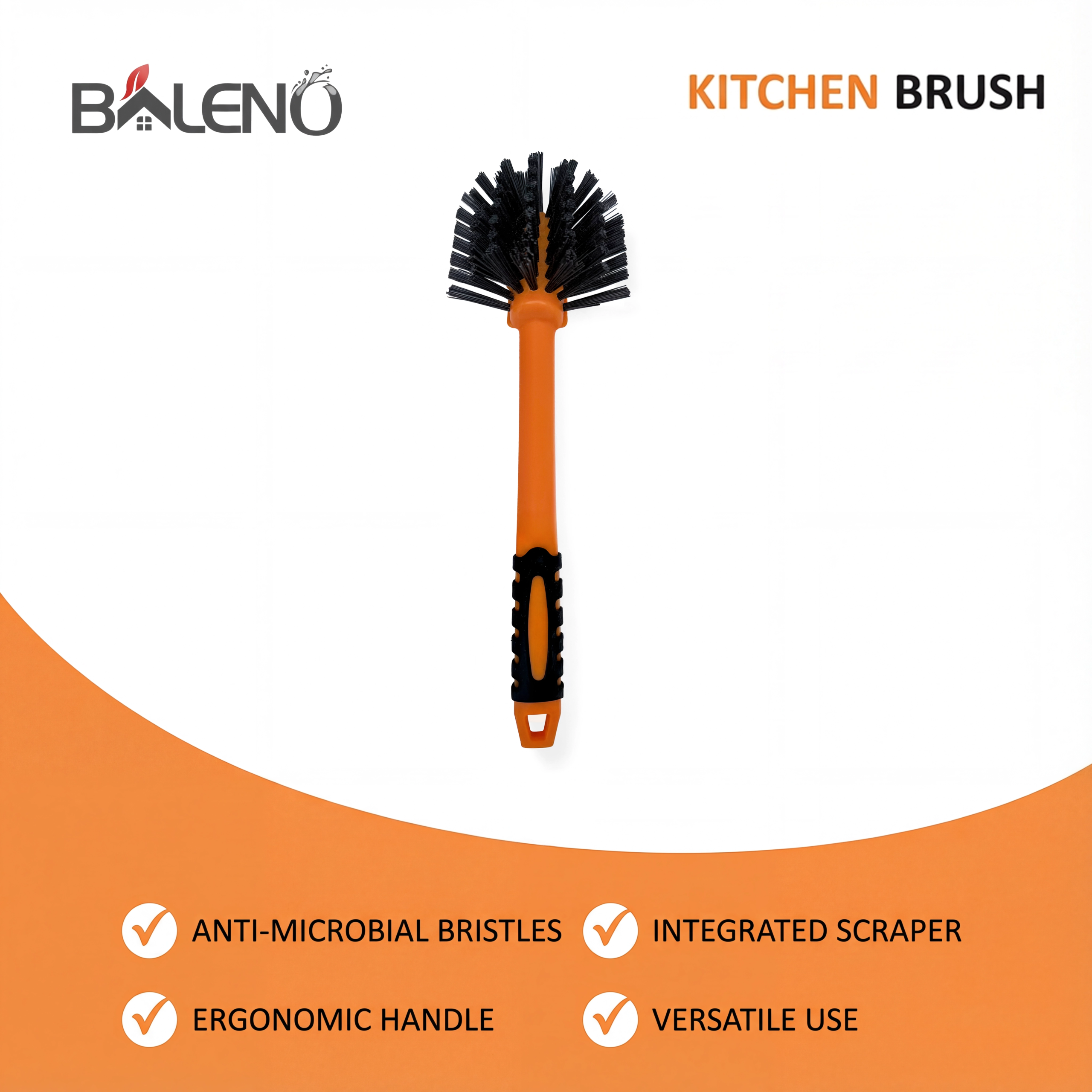 Baleno Kitchen Brush anti-microbial bristles close up
