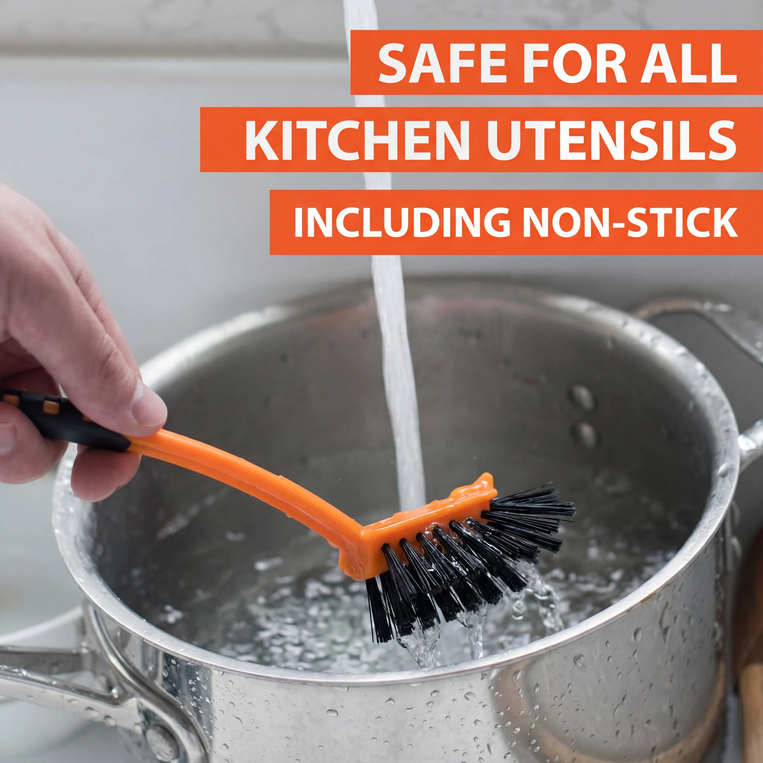 Baleno Kitchen Brush anti-microbial bristles close up