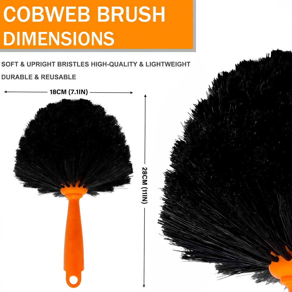 Telescopic cobweb brush extended 173cm vs collapsed 106cm