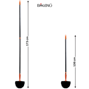 Telescopic cobweb brush extended 173cm vs collapsed 106cm