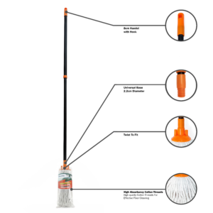 Baleno Cotton Mop handle hook universal base features