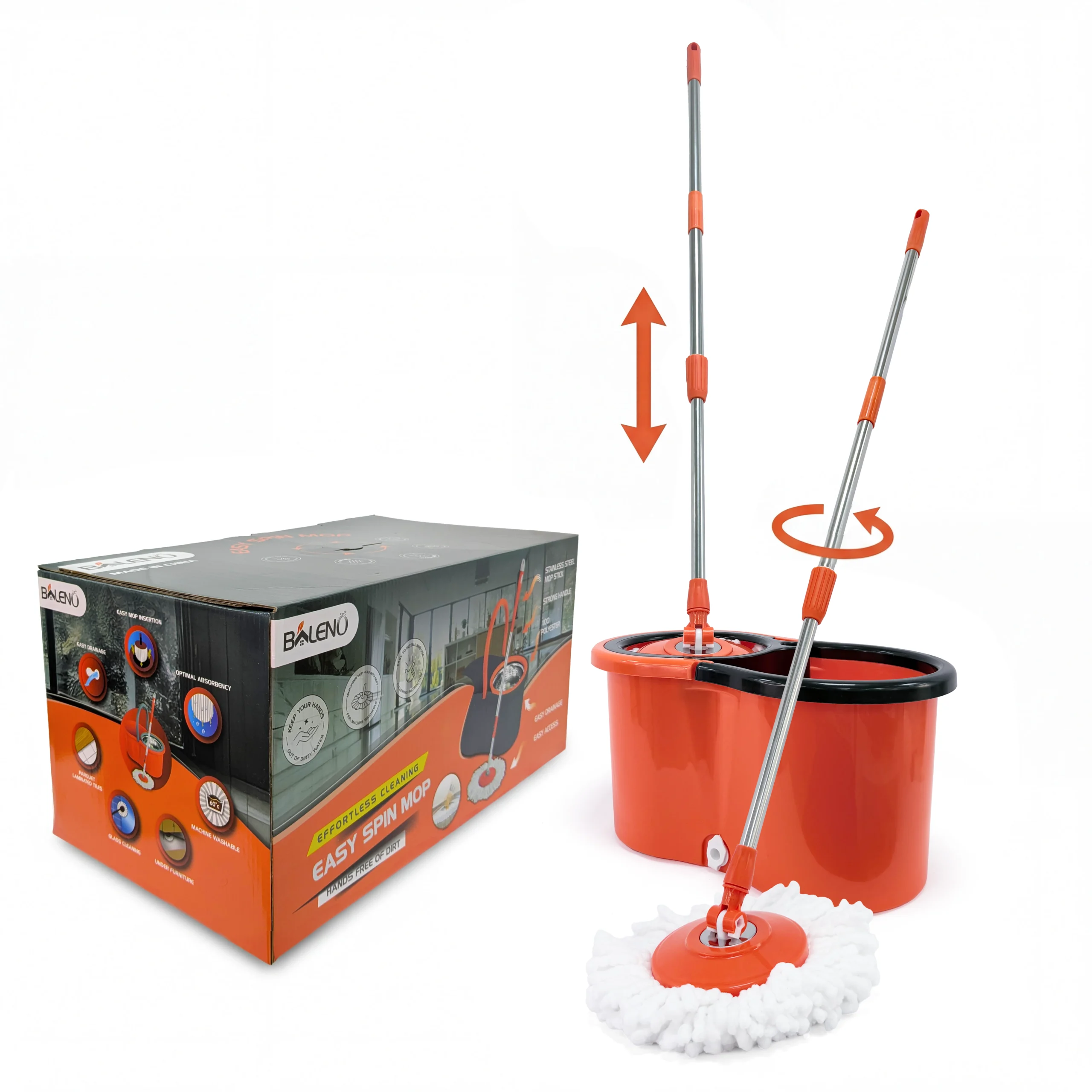 Baleno Easy Spin Mop bucket orange black Saudi Arabia Baleno Easy Spin Mop bucket orange black Saudi Arabia