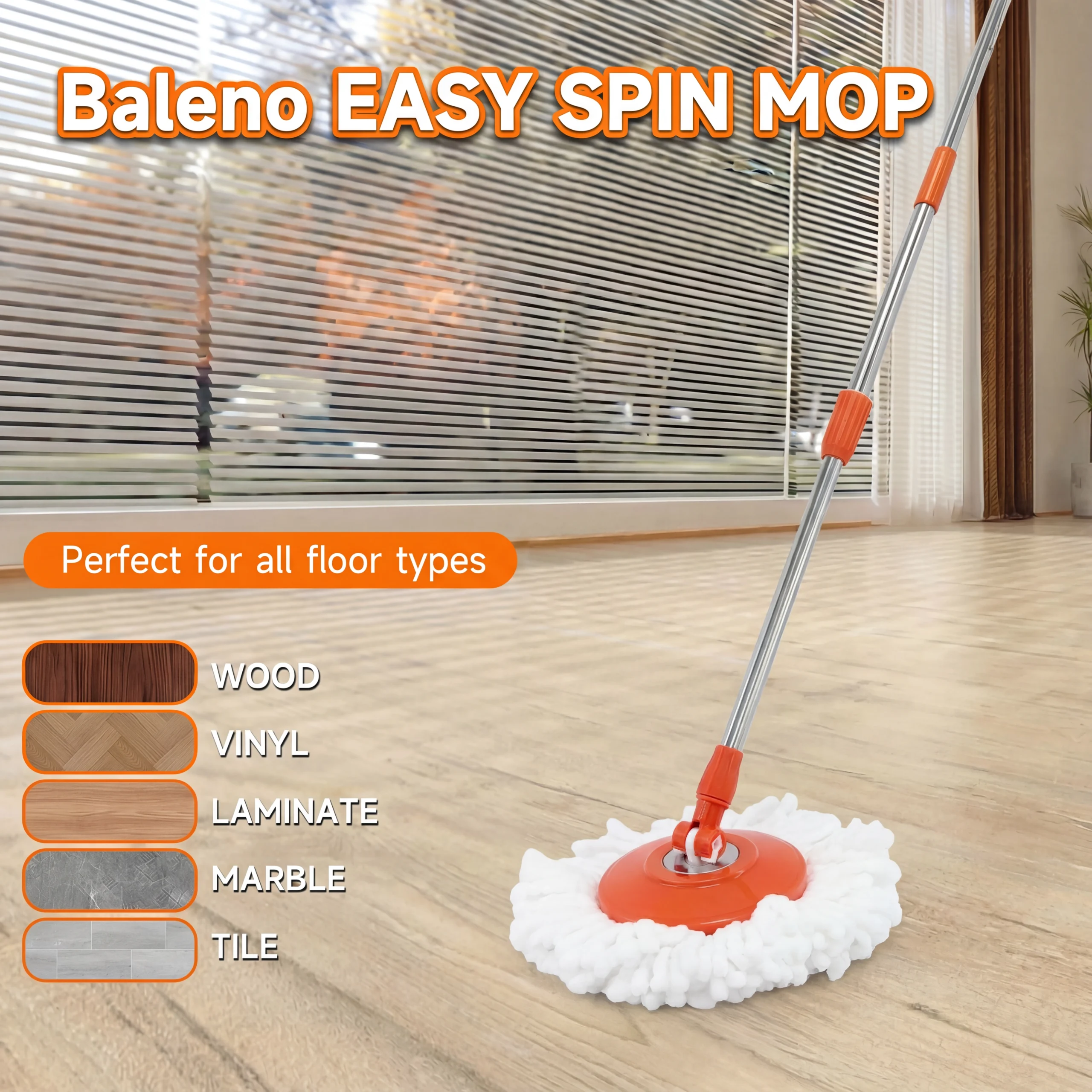 Baleno Easy Spin Mop bucket orange black Saudi Arabia Baleno Easy Spin Mop bucket orange black Saudi Arabia