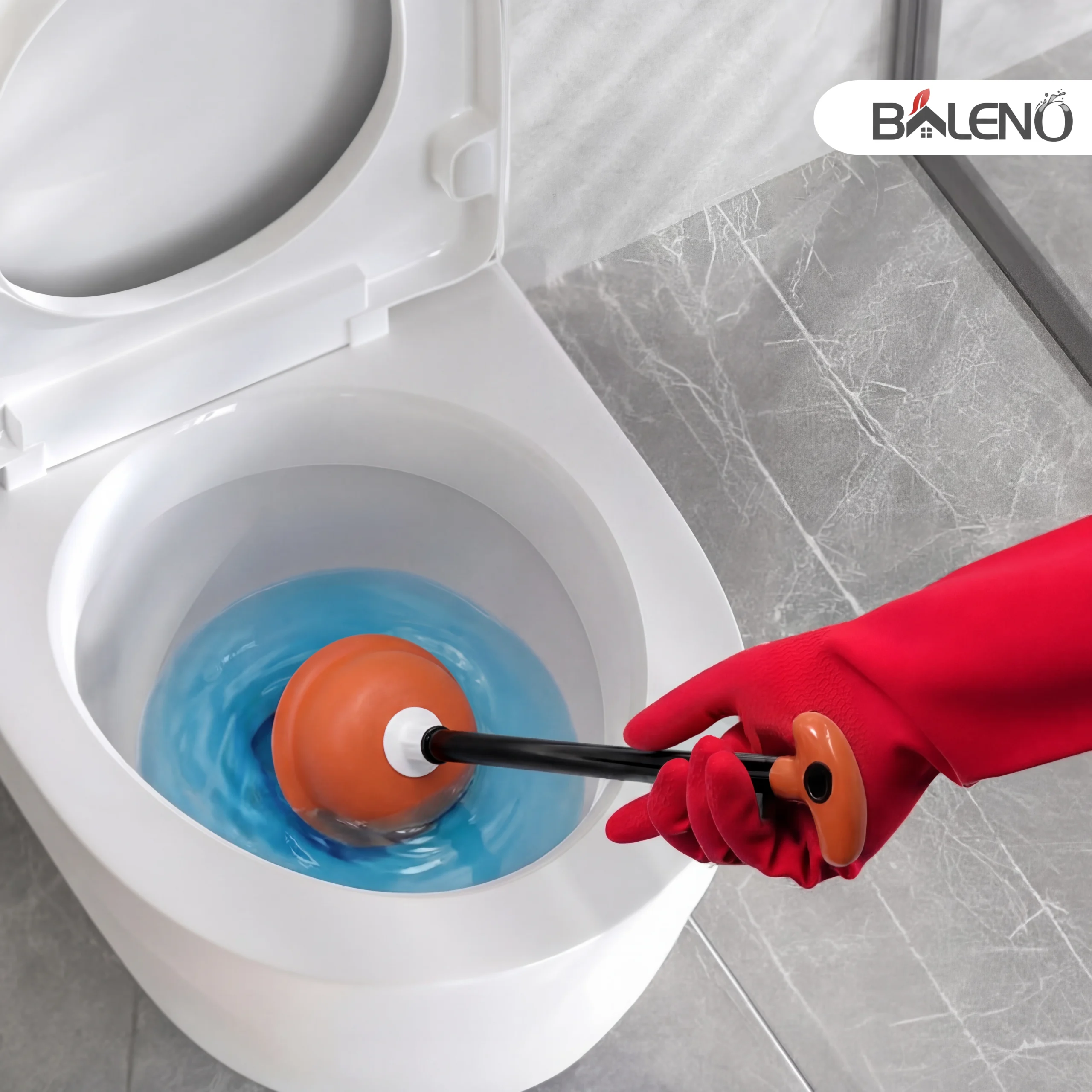 Baleno Toilet Plunger in use toilet Saudi Arabia