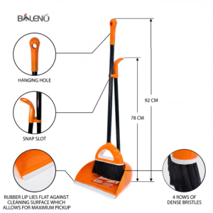baleno long handle dustpan and broom set – no bend sweeping with rubber lip baleno long handle dustpan and broom set – no bend sweeping with rubber lip