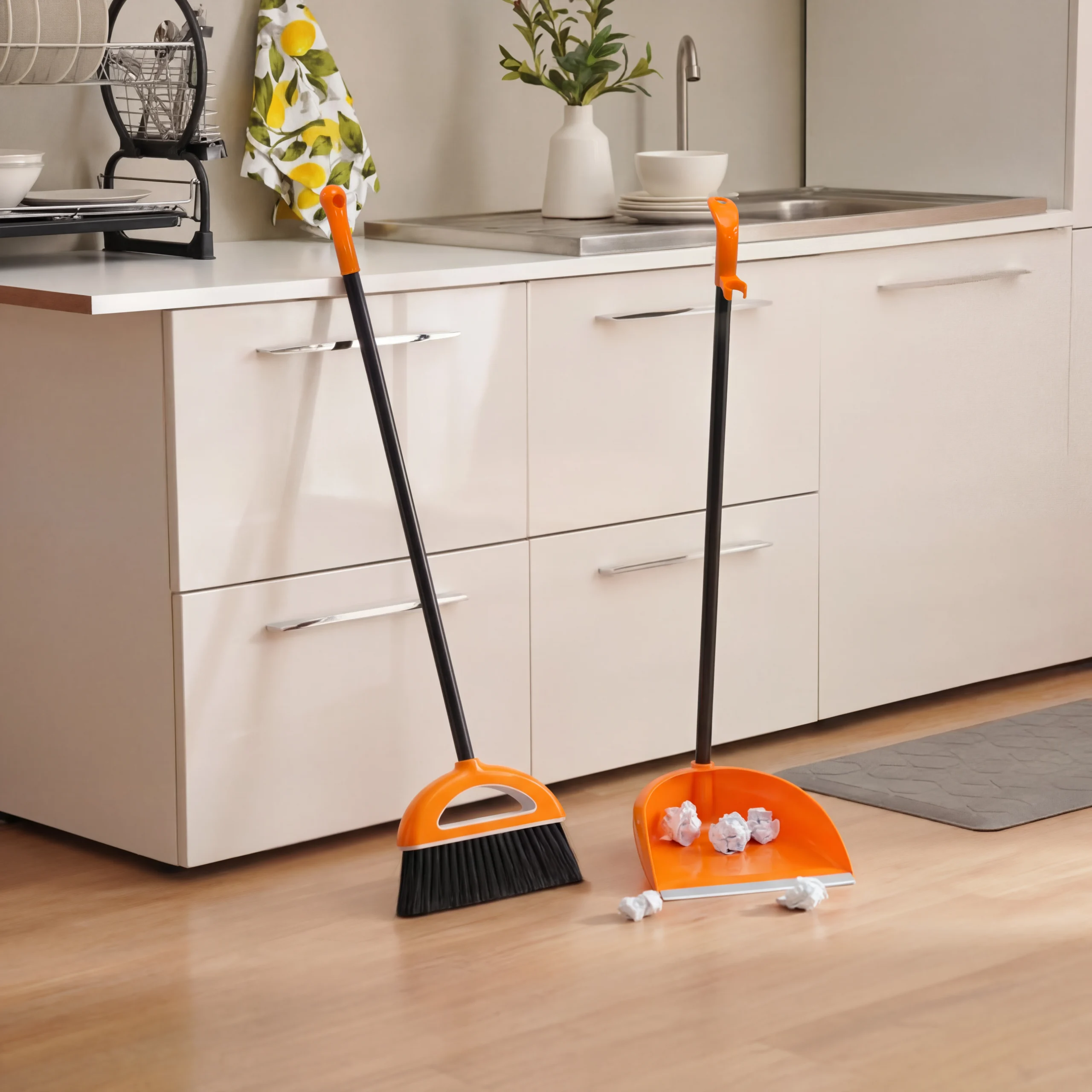 baleno long handle dustpan and broom set – no bend sweeping with rubber lip baleno long handle dustpan and broom set – no bend sweeping with rubber lip