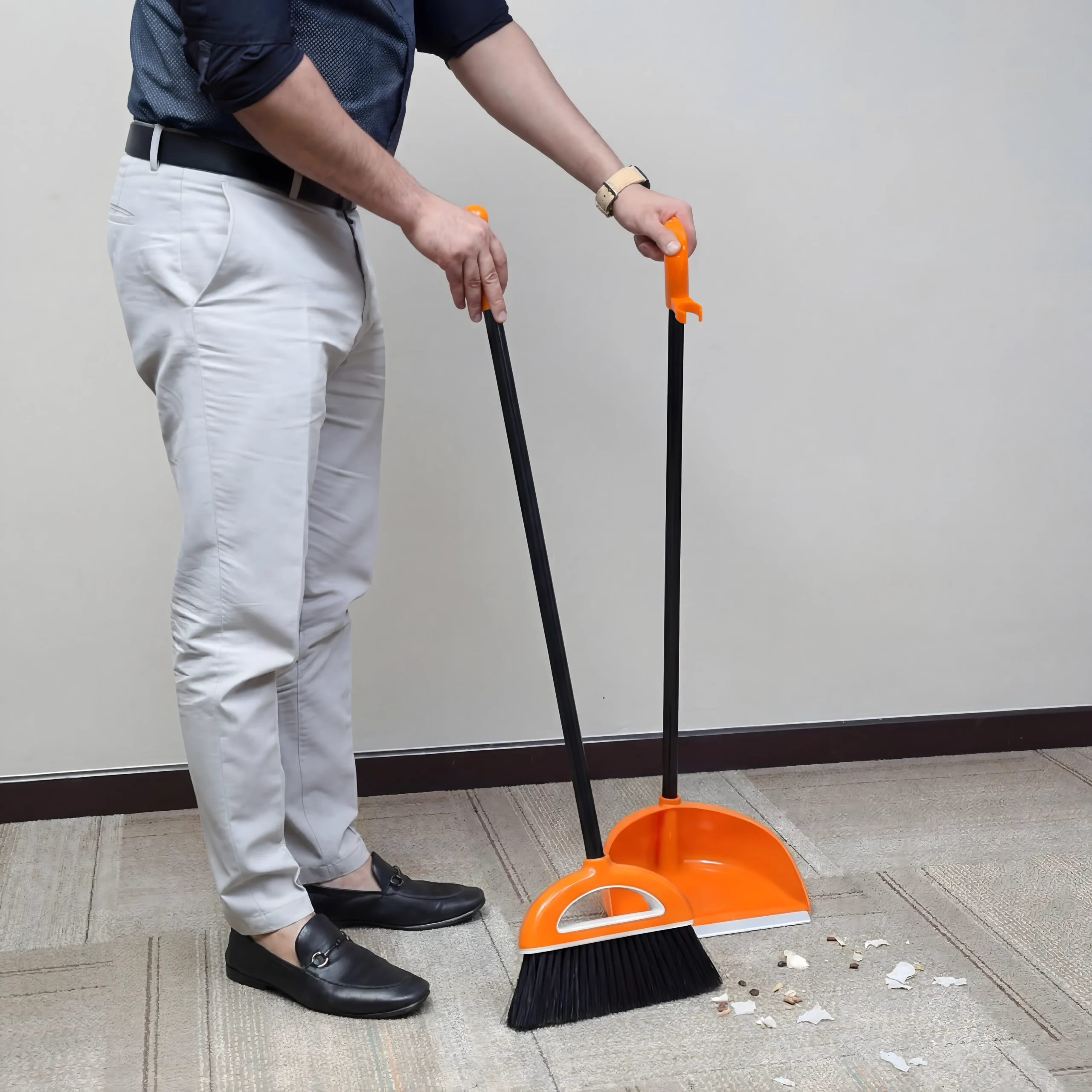 baleno long handle dustpan and broom set – no bend sweeping with rubber lip baleno long handle dustpan and broom set – no bend sweeping with rubber lip