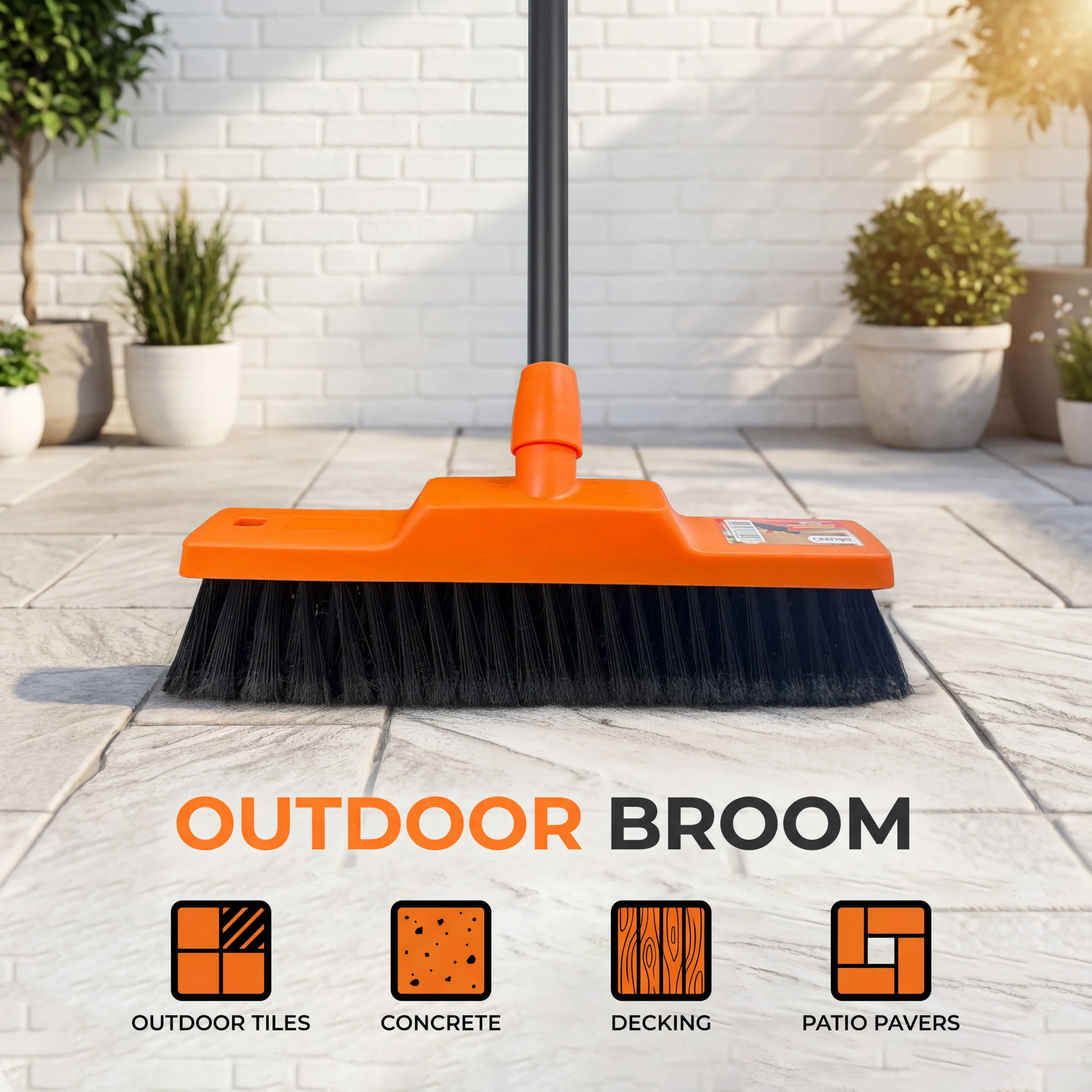Baleno Outdoor Broom 45 degree angled head floor types
